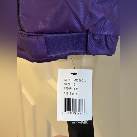 Baltimore Ravens Fur-Trim Hooded Belted Puffer - Picture 10 of 12